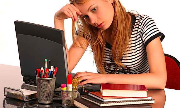 Female College Student Procrastinating