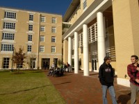 Students in Front of Their Housing Dorm
