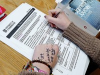 Student Filling Out Application