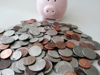 Piggy Bank with Coins